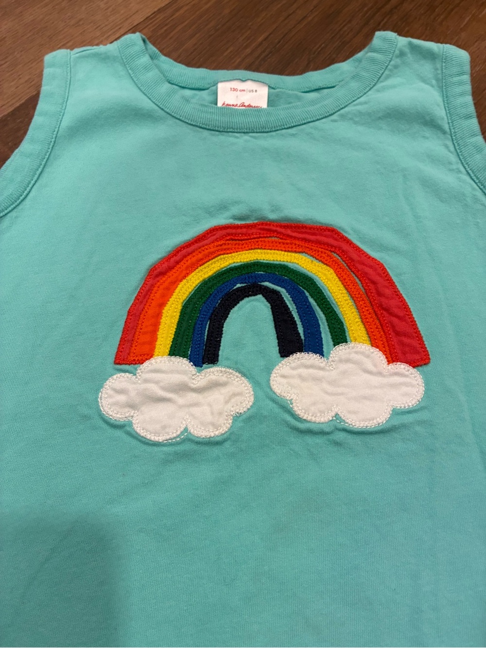 Hanna Andersson Blue Rainbow Summer Play Shirt Top 8 Girl - Picture 3 of 10